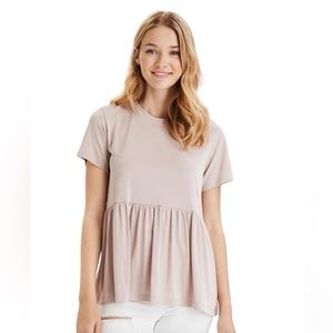 Women’s American Eagle Blush Babydoll Short Sleeved Shirt | Size M